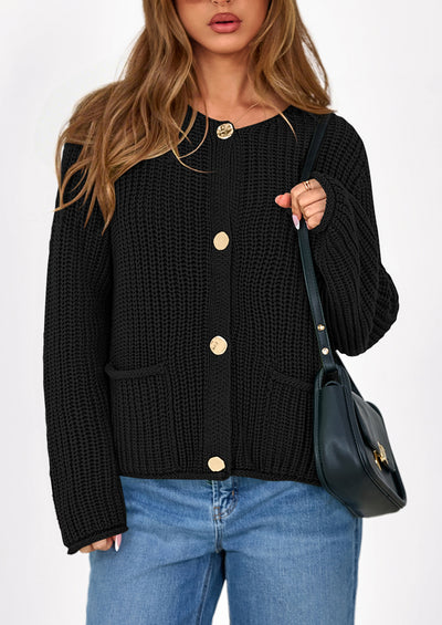 PRETTYGARDEN Cardigan Sweaters for Women Trendy Oversized Knit Chunky Button Cardigans Fall Winter Outfits with Pockets