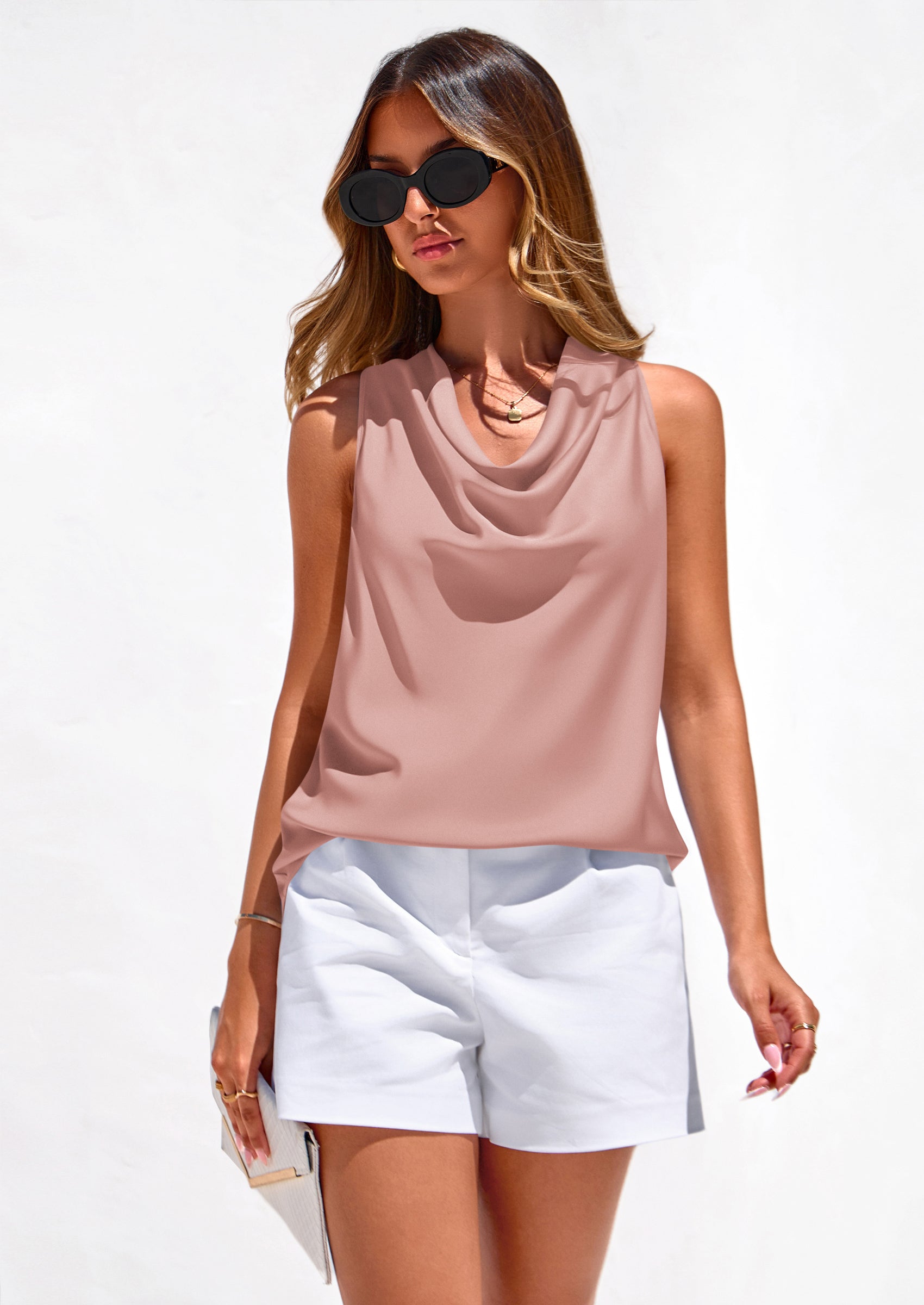 PRETTYGARDEN Women's Tie Halter Going Out Tops Summer Cowl Neck Vest Backless Sleeveless Tank Top Party Date Outfits PRETTYGARDEN