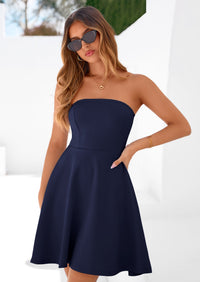 PRETTYGARDEN Women's Strapless Mini Summer Dress Spring A Line Tube Top Sundress Cocktail Party Short Dresses PRETTYGARDEN