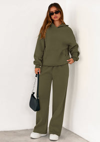 PRETTYGARDEN Women's 2 Piece Outfits Fall Sweatsuits Oversized Hoodies Wide Leg Sweatpants Tracksuits Lounge Matching Sets PRETTYGARDEN