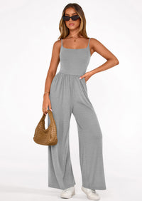 PRETTYGARDEN Summer Jumpsuits for Women Casual Wide Leg Date Night Rompers Sleeveless Beach Vacation One Piece Outfits PRETTYGARDEN