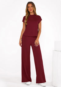 PRETTYGARDEN Womens 2 Piece Outfits Casual Cap Sleeve Lounge Set Summer Tracksuits Matching Sets Beach Fashion Travel Clothes PRETTYGARDEN