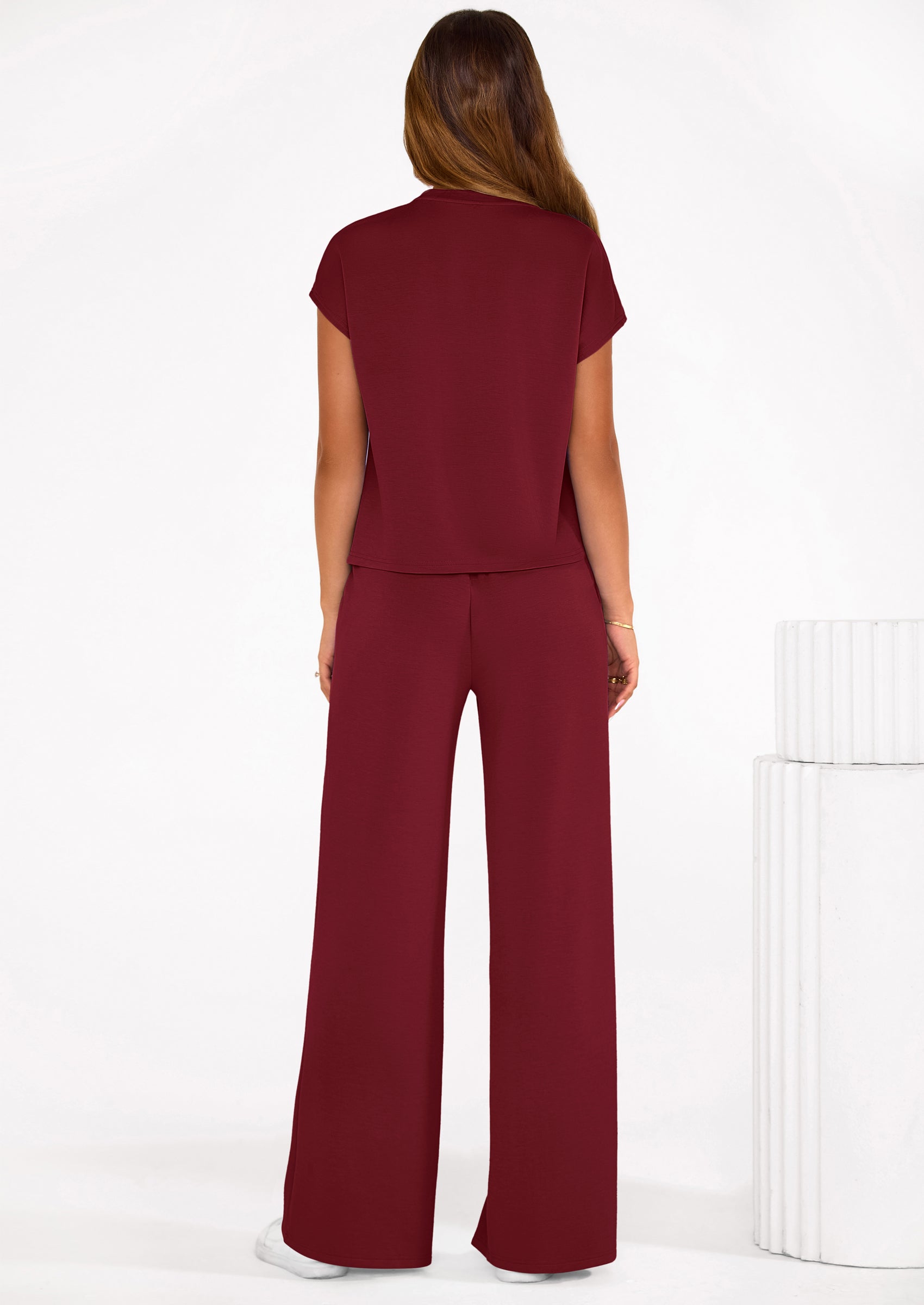 PRETTYGARDEN Womens 2 Piece Outfits Casual Cap Sleeve Lounge Set Summer Tracksuits Matching Sets Beach Fashion Travel Clothes PRETTYGARDEN