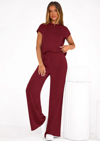 PRETTYGARDEN Womens 2 Piece Outfits Casual Cap Sleeve Lounge Set Summer Tracksuits Matching Sets Beach Fashion Travel Clothes PRETTYGARDEN