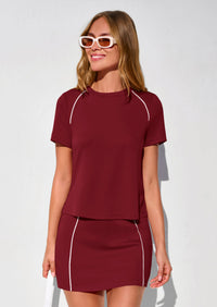 PRETTYGARDEN Women's Summer 2 Piece Skirt Sets Short Sleeve Shirts Tops Skorts Matching Workout Clothes Travel Outfits PRETTYGARDEN