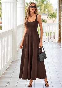 PRETTYGARDEN Cocktail Dresses for Women Formal Summer Sleeveless A Line Long Flowy Spring Wedding Guest Party Midi Dress