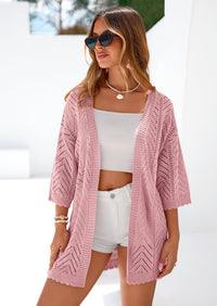 PRETTYGARDEN Summer Cardigan Sweaters for Women Lightweight  Short Sleeve Knit Coverup Spring Beach Vacation Clothes PRETTYGARDEN