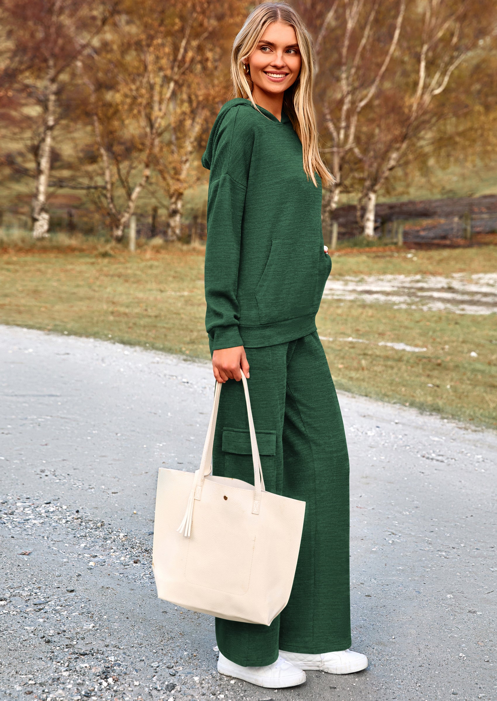 PRETTYGARDEN 2 Piece Sets For Women Fall Sweatsuits Outfits Lounge Matching Hoodie Set Travel Track Suits Winter Clothes