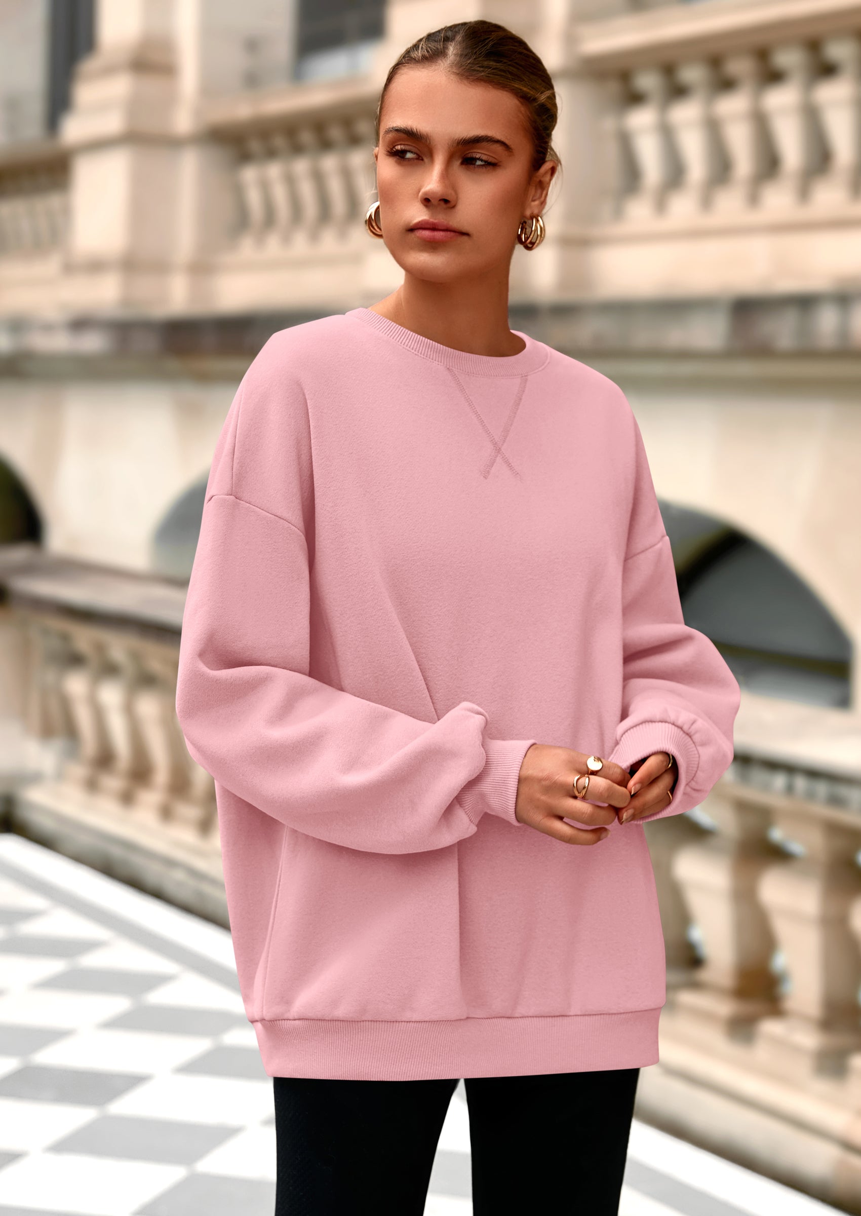 PRETTYGARDEN Oversized Sweatshirt for Women Fall Outfits Crewneck Long Sleeve Tops Fleece Pullover Winter Clothing