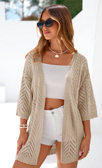 PRETTYGARDEN Summer Cardigan Sweaters for Women Lightweight  Short Sleeve Knit Coverup Spring Beach Vacation Clothes PRETTYGARDEN