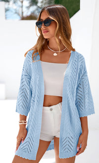 PRETTYGARDEN Summer Cardigan Sweaters for Women Lightweight  Short Sleeve Knit Coverup Spring Beach Vacation Clothes PRETTYGARDEN