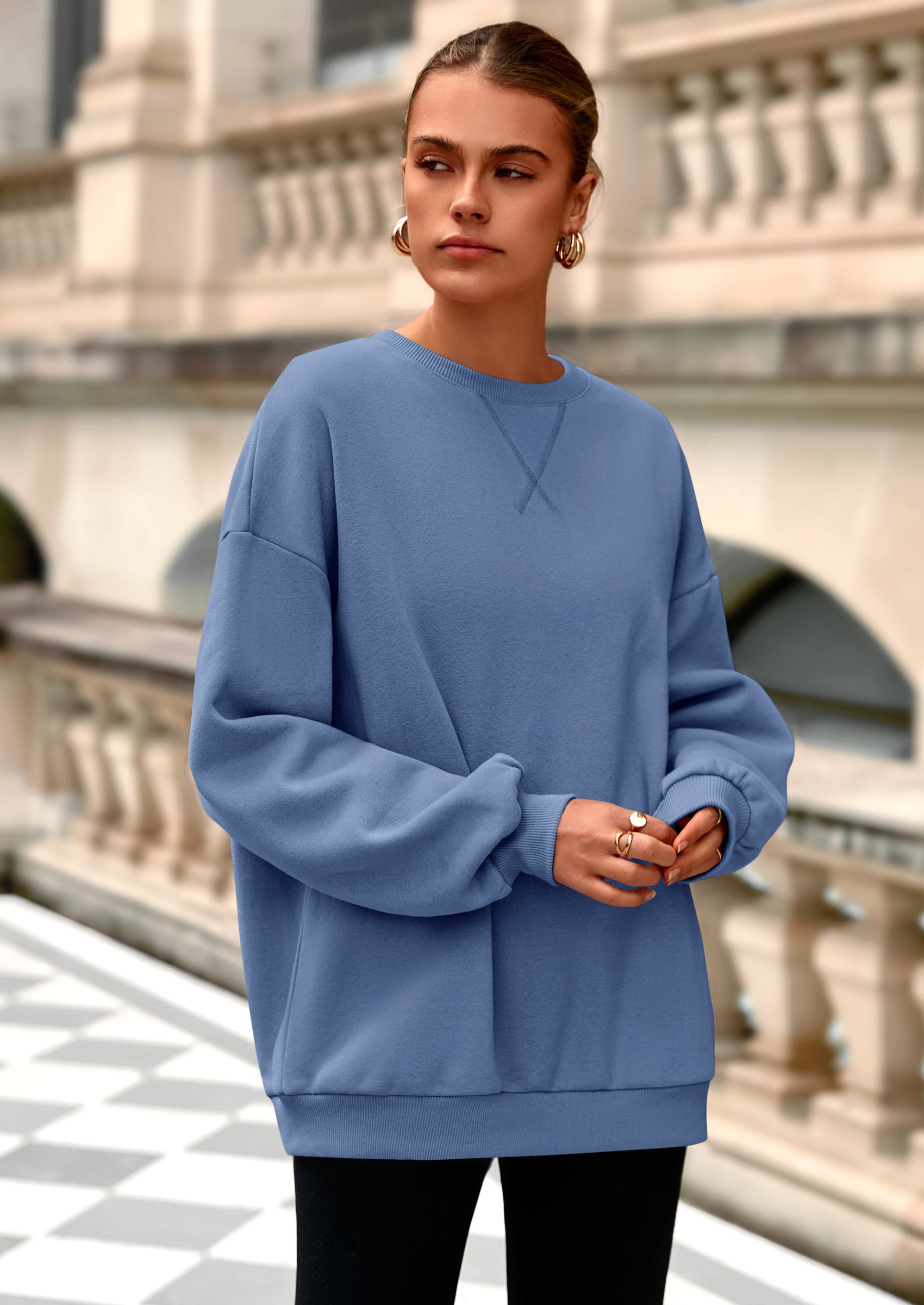 PRETTYGARDEN Oversized Sweatshirt for Women Fall Outfits Crewneck Long Sleeve Tops Fleece Pullover Winter Clothing