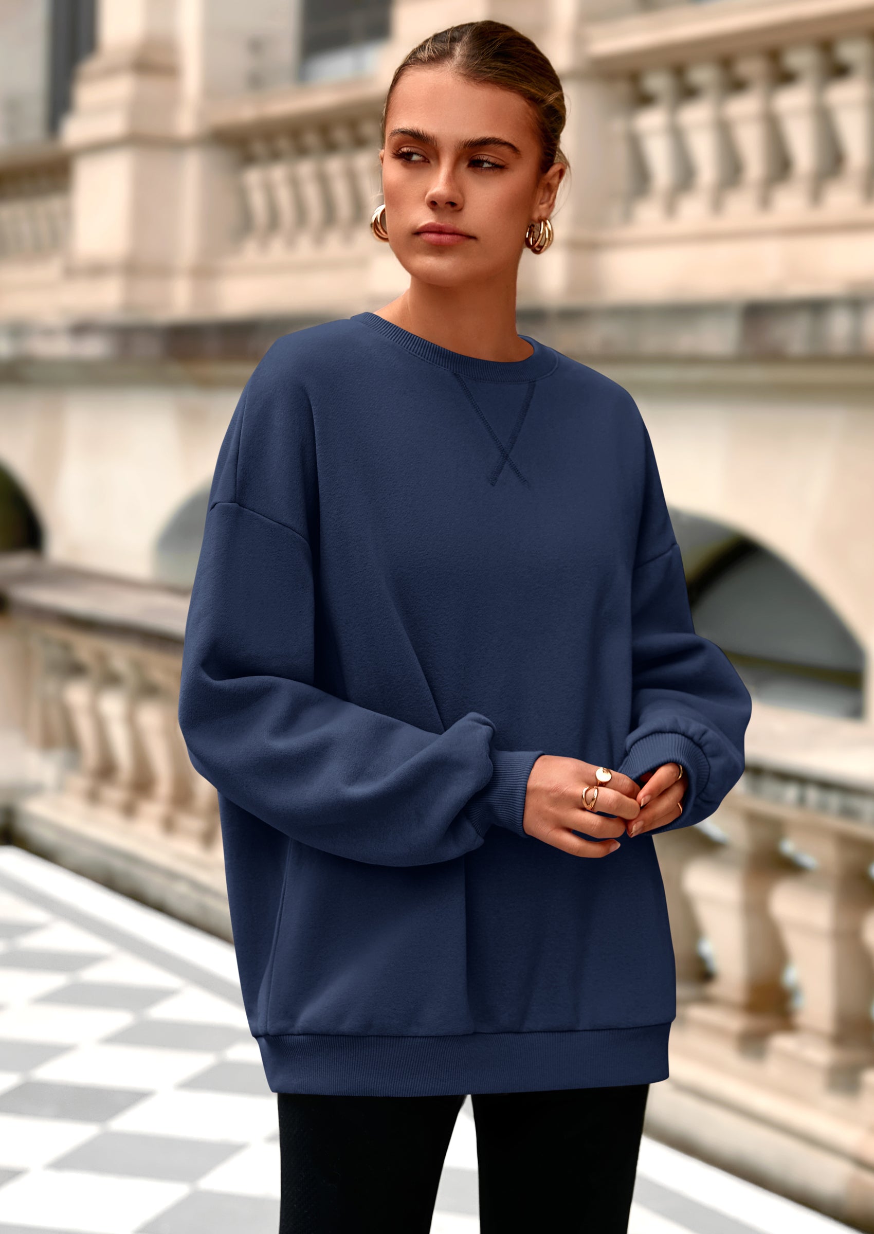 PRETTYGARDEN Oversized Sweatshirt for Women Fall Outfits Crewneck Long Sleeve Tops Fleece Pullover Winter Clothing