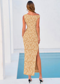 PRETTYGARDEN Womens Floral One Shoulder Maxi Dress Summer Spring Bodycon Ruched Side Slit Elegant Cocktail Party Dresses PRETTYGARDEN