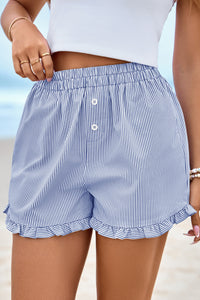 PRETTYGARDEN Womens Boxer Shorts Y2K Ruffle Pajama Summer Spring Lounge Sleep Striped Casual Beach Pj Bottoms Pockets PRETTYGARDEN