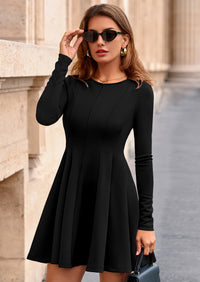PRETTYGARDEN Fall Cocktail Dresses for Women Elegant Classy Wedding Guest Long Sleeve Homecoming Party A Line Mini Dress