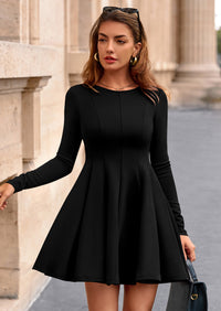 PRETTYGARDEN Fall Cocktail Dresses for Women Elegant Classy Wedding Guest Long Sleeve Homecoming Party A Line Mini Dress