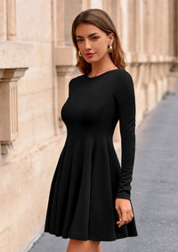 PRETTYGARDEN Fall Cocktail Dresses for Women Elegant Classy Wedding Guest Long Sleeve Homecoming Party A Line Mini Dress