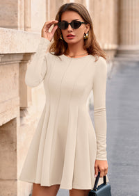 PRETTYGARDEN Fall Cocktail Dresses for Women Elegant Classy Wedding Guest Long Sleeve Homecoming Party A Line Mini Dress