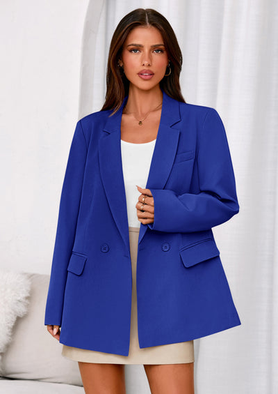 PRETTYGARDEN Fall Blazers for Women Business Casual Long Sleeve Lapel Pockets Dressy Suit Jackets Work Office Clothes