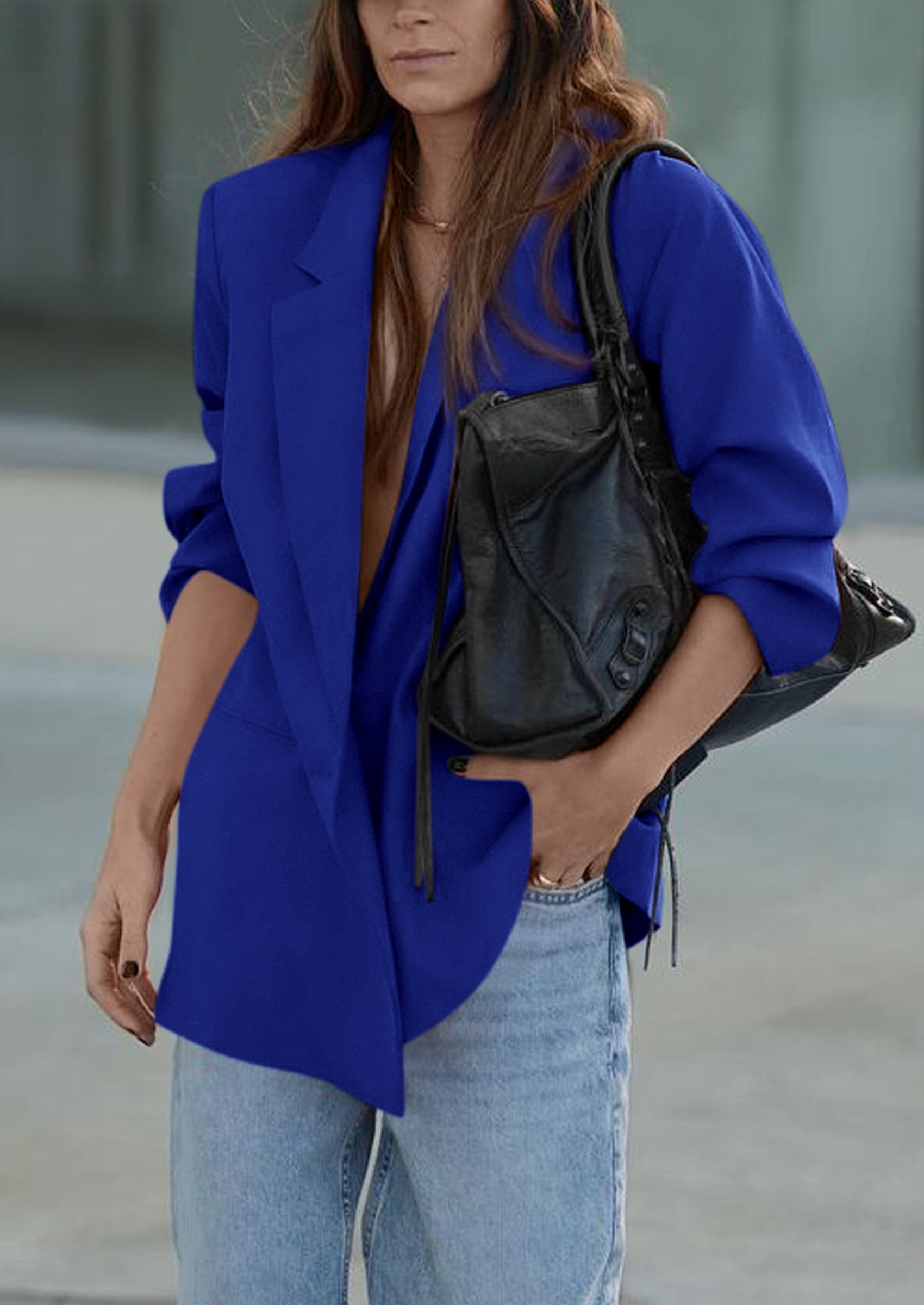 PRETTYGARDEN Fall Blazers for Women Business Casual Long Sleeve Lapel Pockets Dressy Suit Jackets Work Office Clothes