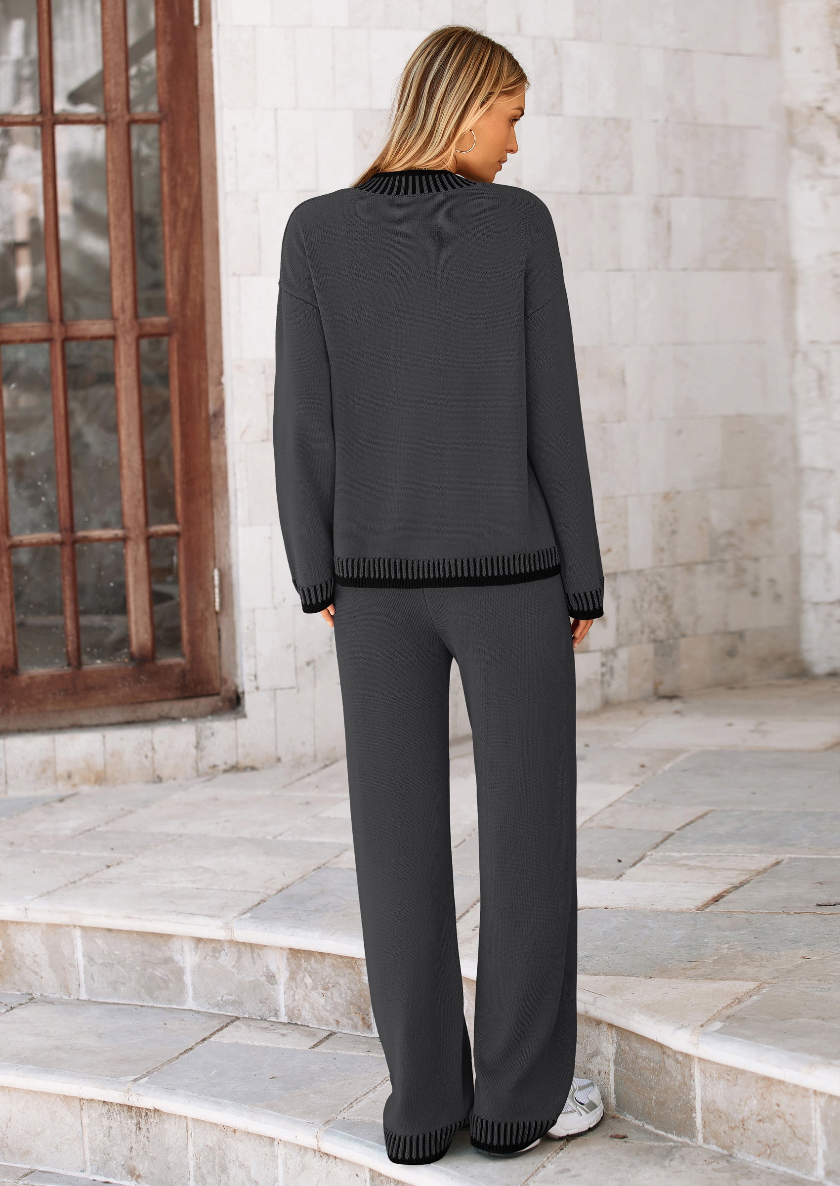 PRETTYGARDEN Lounge Sets for Women Fall Loungewear 2 Piece Outfits Cardigan Sweaters Track Suit Matching Winter Clothing