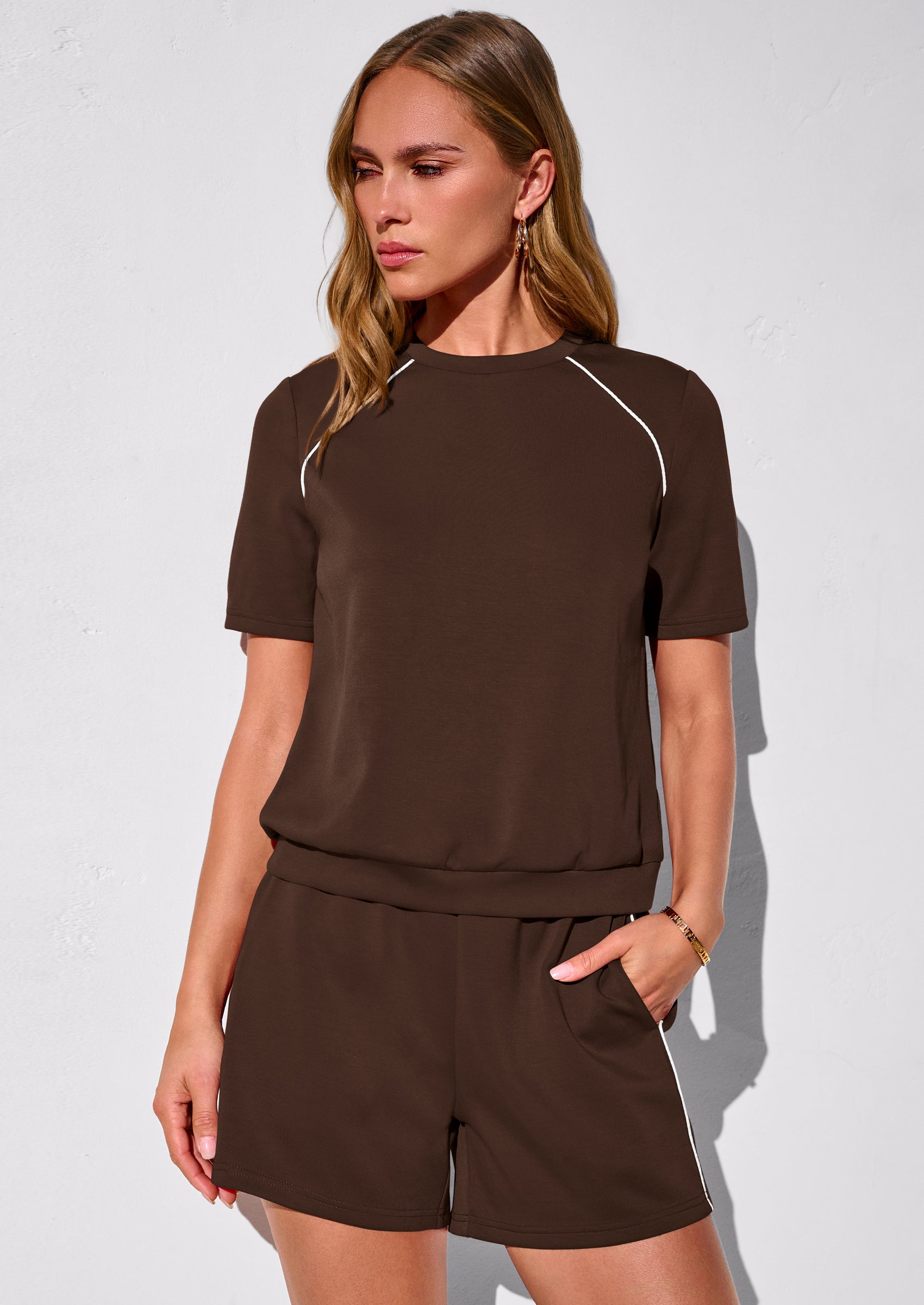 PRETTYGARDEN Sweatsuits Women 2 Piece Outfit Summer Lounge Shorts Sets Matching Spring Travel Beach Vacation Clothes PRETTYGARDEN