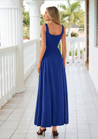 PRETTYGARDEN Cocktail Dresses for Women Formal Summer Sleeveless A Line Long Flowy Spring Wedding Guest Party Midi Dress
