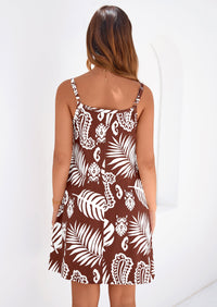 PRETTYGARDEN Women's Summer Dresses Casual Print Spaghetti Strap Sleeveless Sundress Beach Vacation Cover Ups PRETTYGARDEN