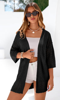 PRETTYGARDEN Summer Cardigan Sweaters for Women Lightweight  Short Sleeve Knit Coverup Spring Beach Vacation Clothes PRETTYGARDEN