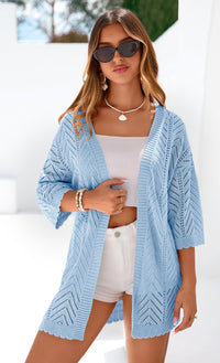 PRETTYGARDEN Summer Cardigan Sweaters for Women Lightweight  Short Sleeve Knit Coverup Spring Beach Vacation Clothes PRETTYGARDEN