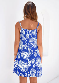 PRETTYGARDEN Women's Summer Dresses Casual Print Spaghetti Strap Sleeveless Sundress Beach Vacation Cover Ups PRETTYGARDEN