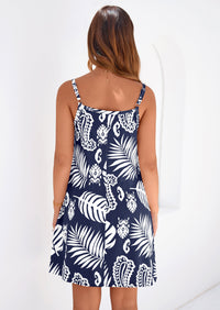 PRETTYGARDEN Women's Summer Dresses Casual Print Spaghetti Strap Sleeveless Sundress Beach Vacation Cover Ups PRETTYGARDEN