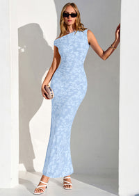 PRETTYGARDEN Womens Floral One Shoulder Maxi Dress Summer Spring Bodycon Ruched Side Slit Elegant Cocktail Party Dresses