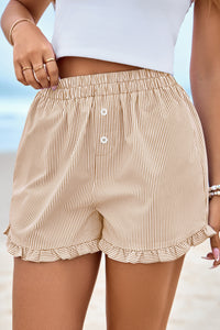 PRETTYGARDEN Womens Boxer Shorts Y2K Ruffle Pajama Summer Spring Lounge Sleep Striped Casual Beach Pj Bottoms Pockets PRETTYGARDEN