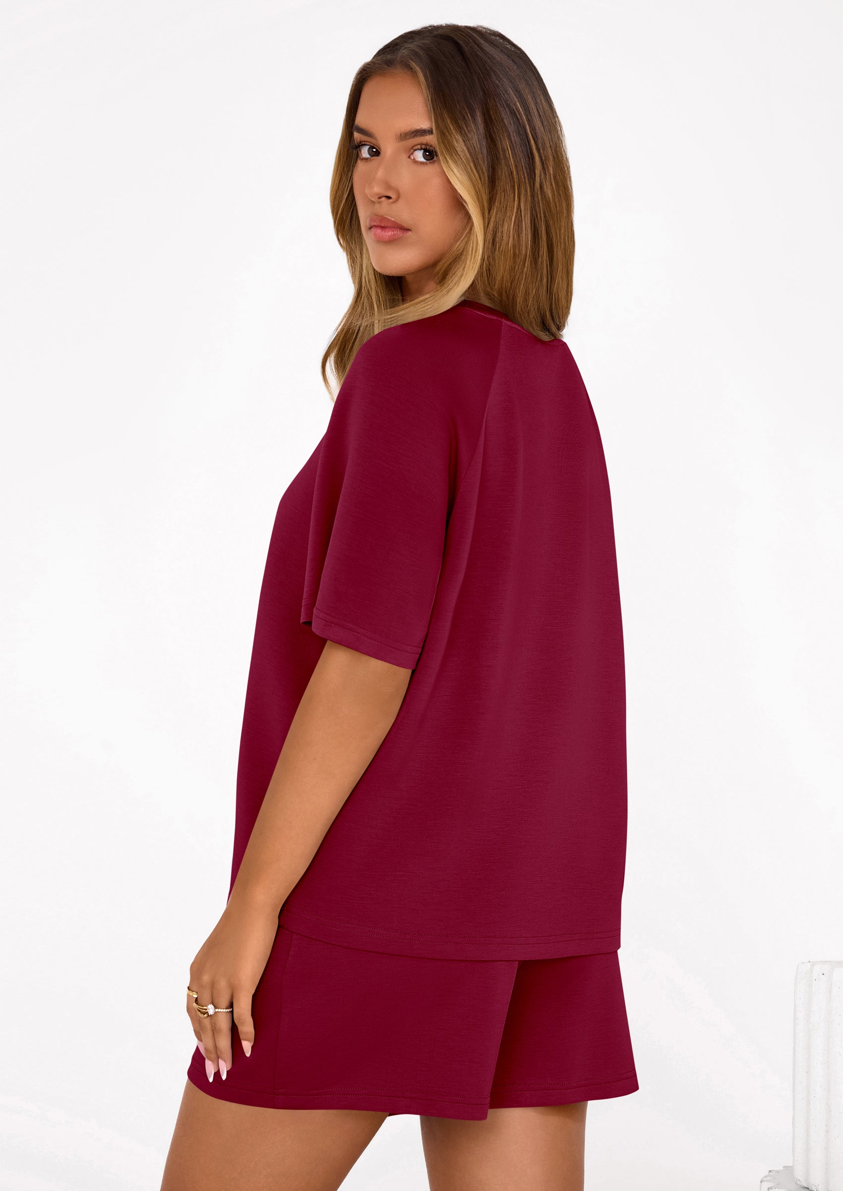 PRETTYGARDEN Women's 2 Piece Lounge Sets Short Sleeve Shirts Casual Tops Shorts Matching Clothing Summer Airport Outfits PRETTYGARDEN