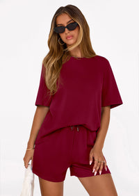 PRETTYGARDEN Women's 2 Piece Lounge Sets Short Sleeve Shirts Casual Tops Shorts Matching Clothing Summer Airport Outfits PRETTYGARDEN