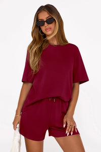 PRETTYGARDEN Women's 2 Piece Lounge Sets Short Sleeve Shirts Casual Tops Shorts Matching Clothing Summer Airport Outfits PRETTYGARDEN