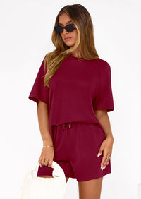 PRETTYGARDEN Women's 2 Piece Lounge Sets Short Sleeve Shirts Casual Tops Shorts Matching Clothing Summer Airport Outfits PRETTYGARDEN