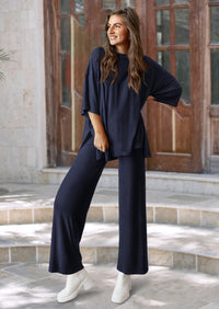 PRETTYGARDEN Women's 2 Piece Outfits Casual Short Sleeve Pullover Tops and Wide Leg Pants Lounge Sets Tracksuits