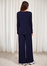 PRETTYGARDEN Women's 2 Piece Fall Sets  Casual Long Sleeve Shirts Wide Leg Pants Lounge Travel Outfits Fashion Clothing