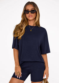 PRETTYGARDEN Women's Two Piece Matching Lounge Sets Summer Casual Tops Short Sleeve Shirts Shorts Travel Airport Outfits PRETTYGARDEN