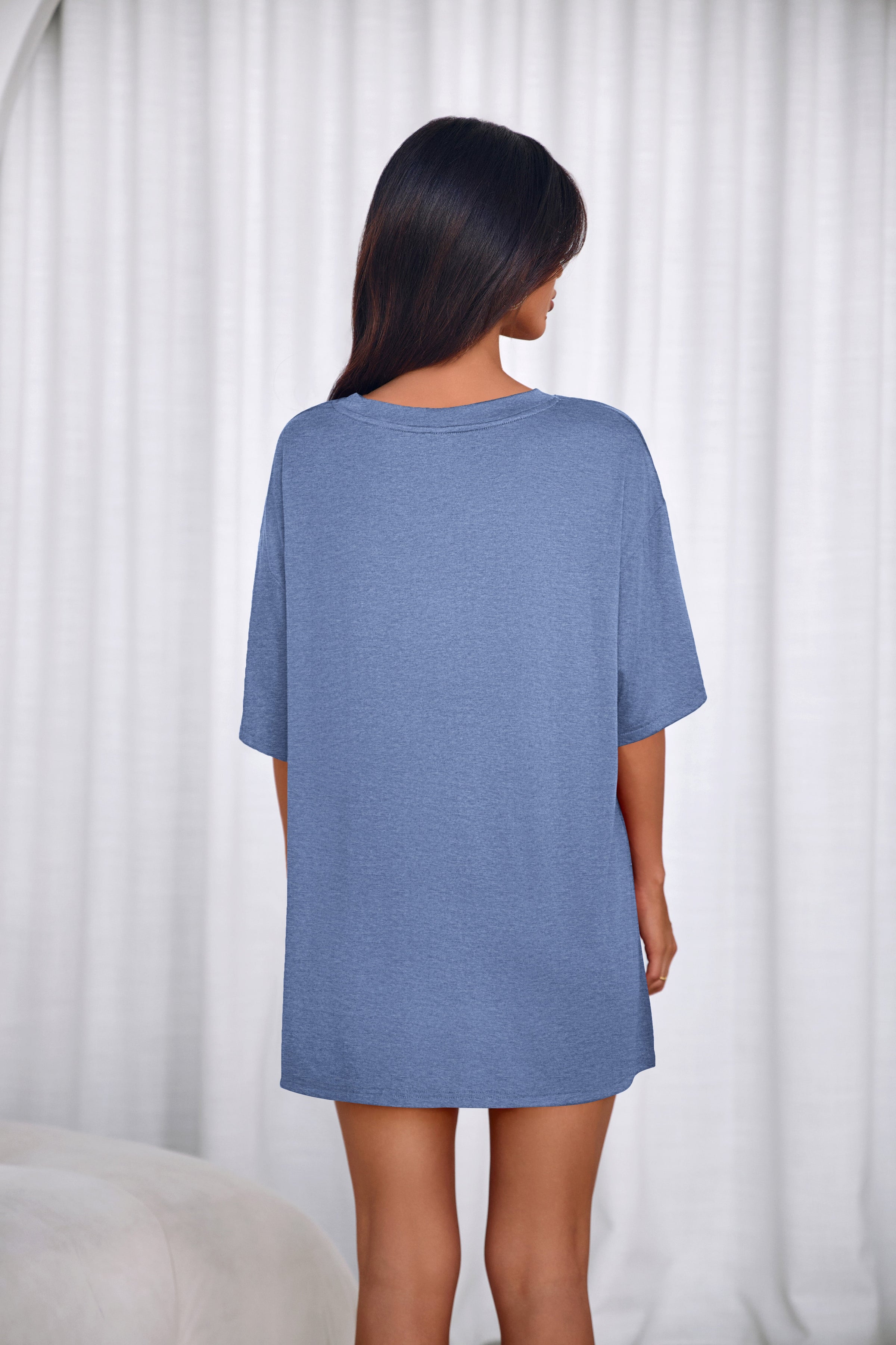 PRETTYGARDEN 2 Piece Sets for Women Summer Lounge Short Set Spring Matching Biker Shorts V Neck Oversized Shirt Clothing PRETTYGARDEN