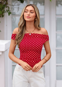 PRETTYGARDEN Womens Off The Shoulder Tops Summer Y2K Clothes Going Out Shirts Ruched Tank Top Date Night Outfits