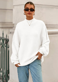 PRETTYGARDEN Women's Fall Oversized Sweaters Chunky Knit Mock Neck Long Sleeve Casual Trendy Pullover Winter Clothes PRETTYGARDEN