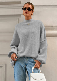 PRETTYGARDEN Women's Fall Oversized Sweaters Chunky Knit Mock Neck Long Sleeve Casual Trendy Pullover Winter Clothes PRETTYGARDEN