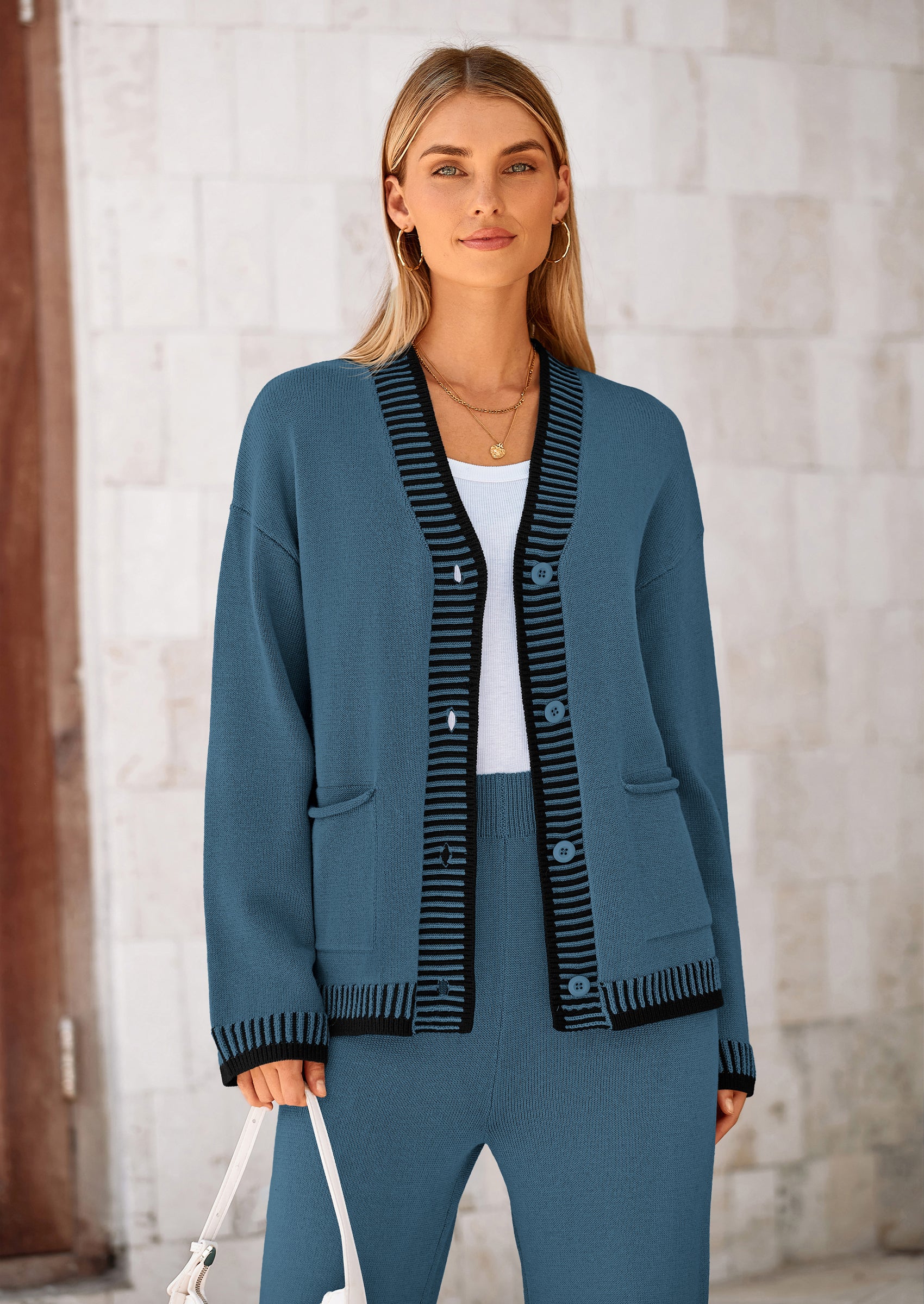 PRETTYGARDEN Lounge Sets for Women Fall Loungewear 2 Piece Outfits Cardigan Sweaters Track Suit Matching Winter Clothing