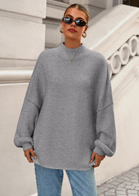 PRETTYGARDEN Women's Fall Oversized Sweaters Chunky Knit Mock Neck Long Sleeve Casual Trendy Pullover Winter Clothes PRETTYGARDEN