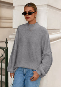 PRETTYGARDEN Women's Fall Oversized Sweaters Chunky Knit Mock Neck Long Sleeve Casual Trendy Pullover Winter Clothes PRETTYGARDEN