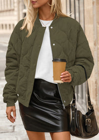 PRETTYGARDEN Women's Quilted Bomber Jacket Fall Fashion Lightweight Cropped Zip up Outerwear Winter Puffer Coats Pockets